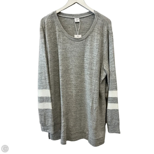 Top Long Sleeve By Clothes Mentor In Grey & White, Size: Xxl