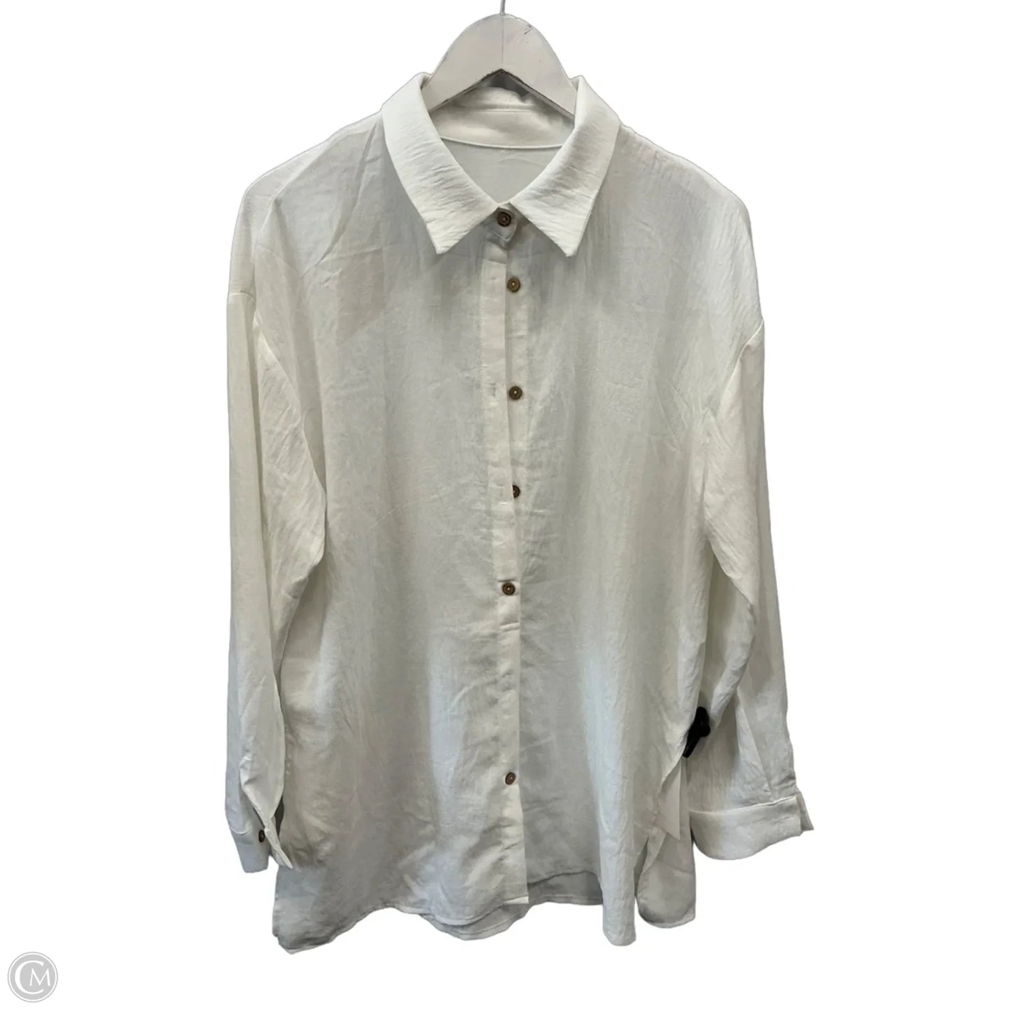 Top Long Sleeve By Clothes Mentor In White, Size: M