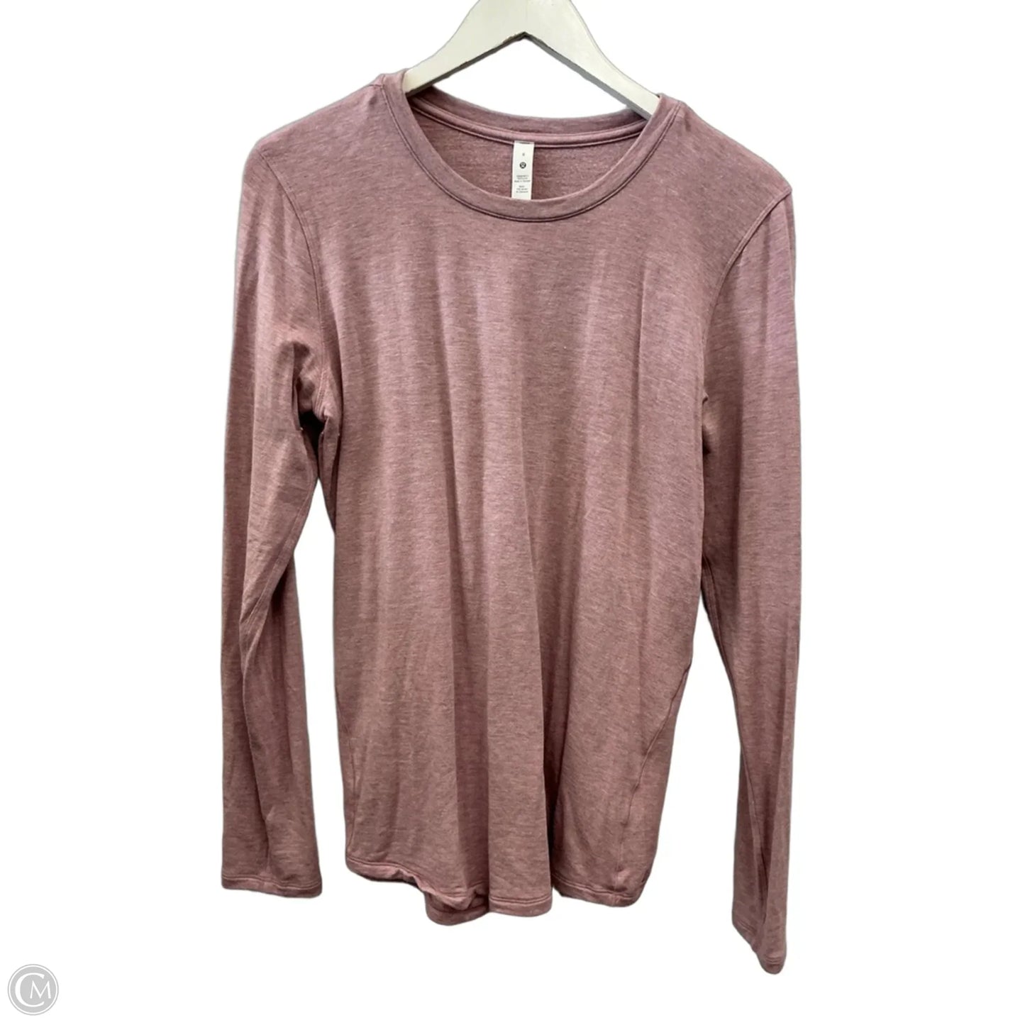 Athletic Top Long Sleeve Crewneck By Lululemon In Pink, Size: M