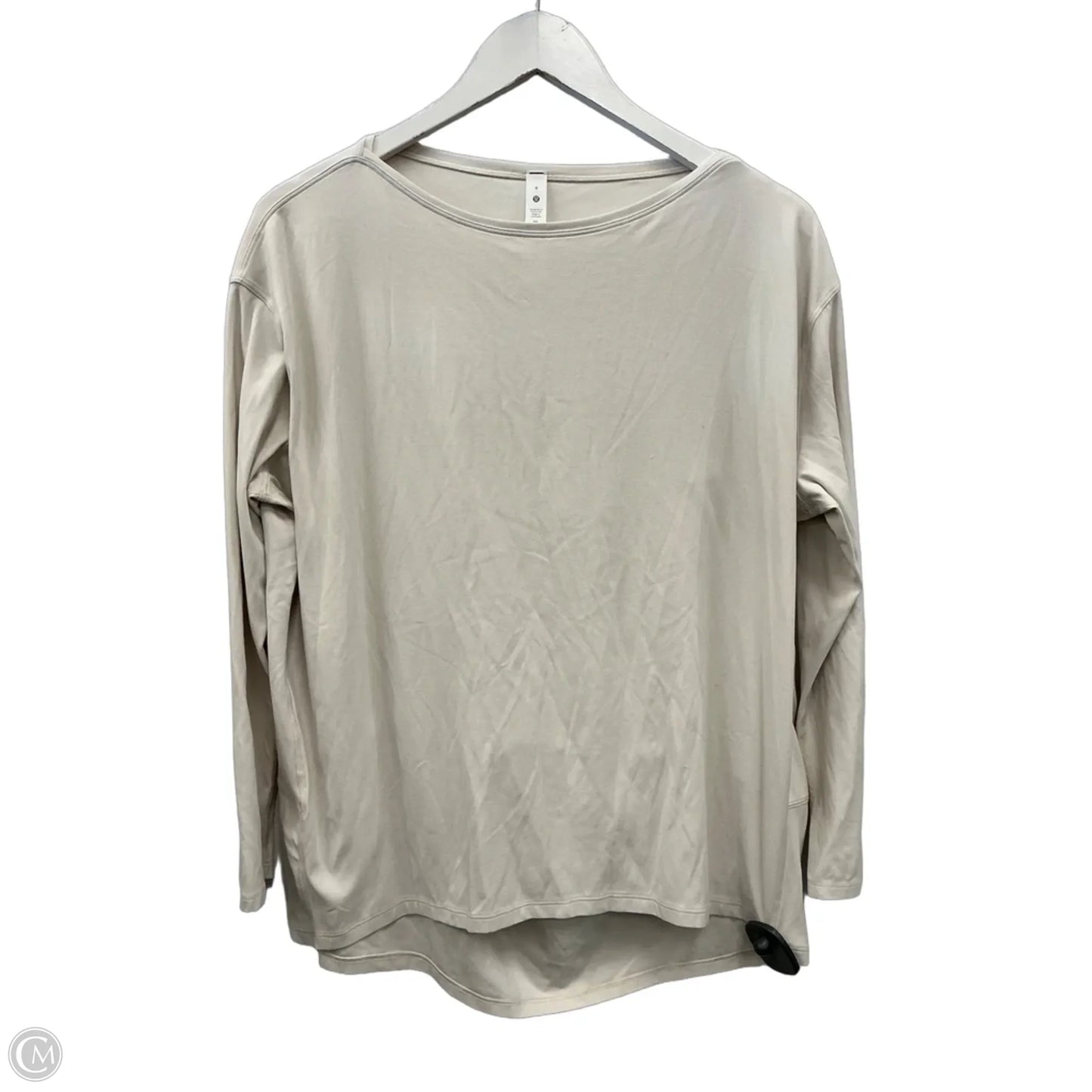 Athletic Top Long Sleeve Crewneck By Lululemon In Cream, Size: 8