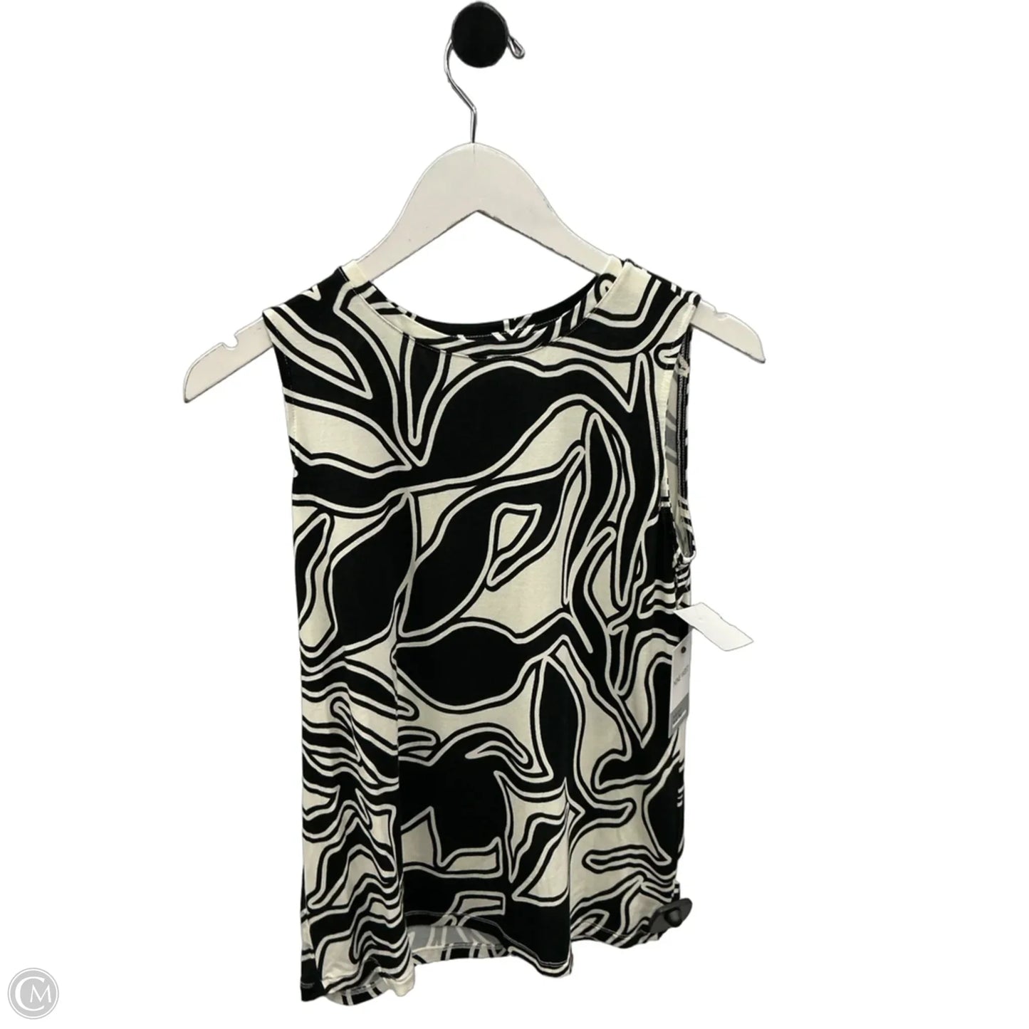 Top Sleeveless By Nine West Apparel In Black & White, Size: S