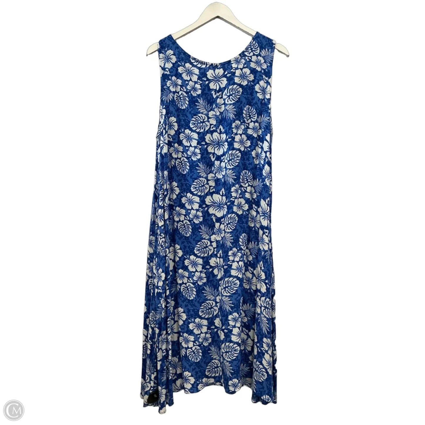 Dress Casual Midi By Kaktus In Blue & White, Size: Xl