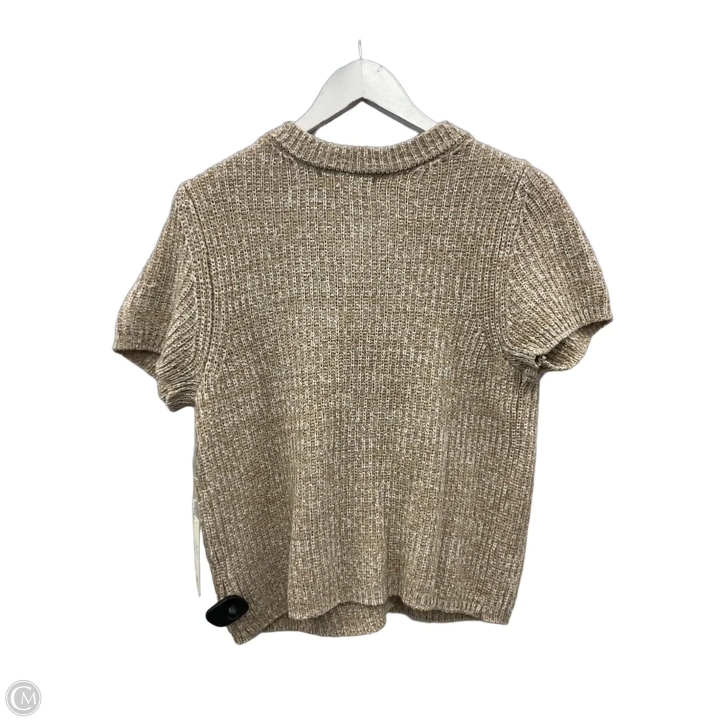 Sweater Short Sleeve By C And C In Tan, Size: M