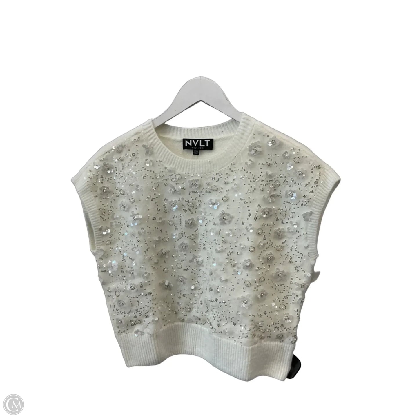 Vest Sweater By Clothes Mentor In White, Size: S