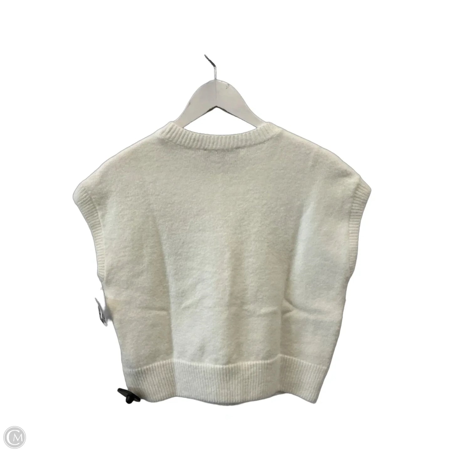 Vest Sweater By Clothes Mentor In White, Size: S
