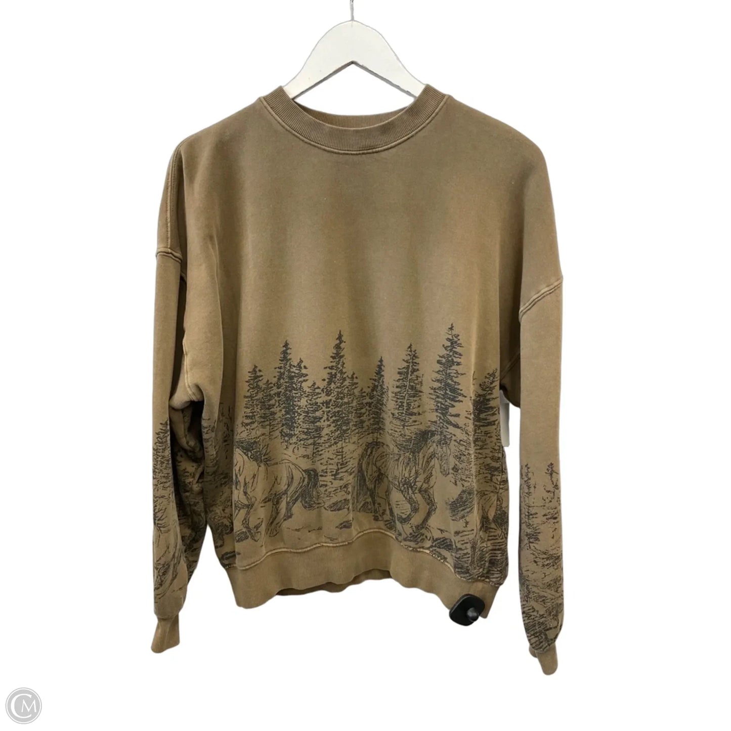 Sweatshirt Crewneck By Clothes Mentor In Brown, Size: Xs