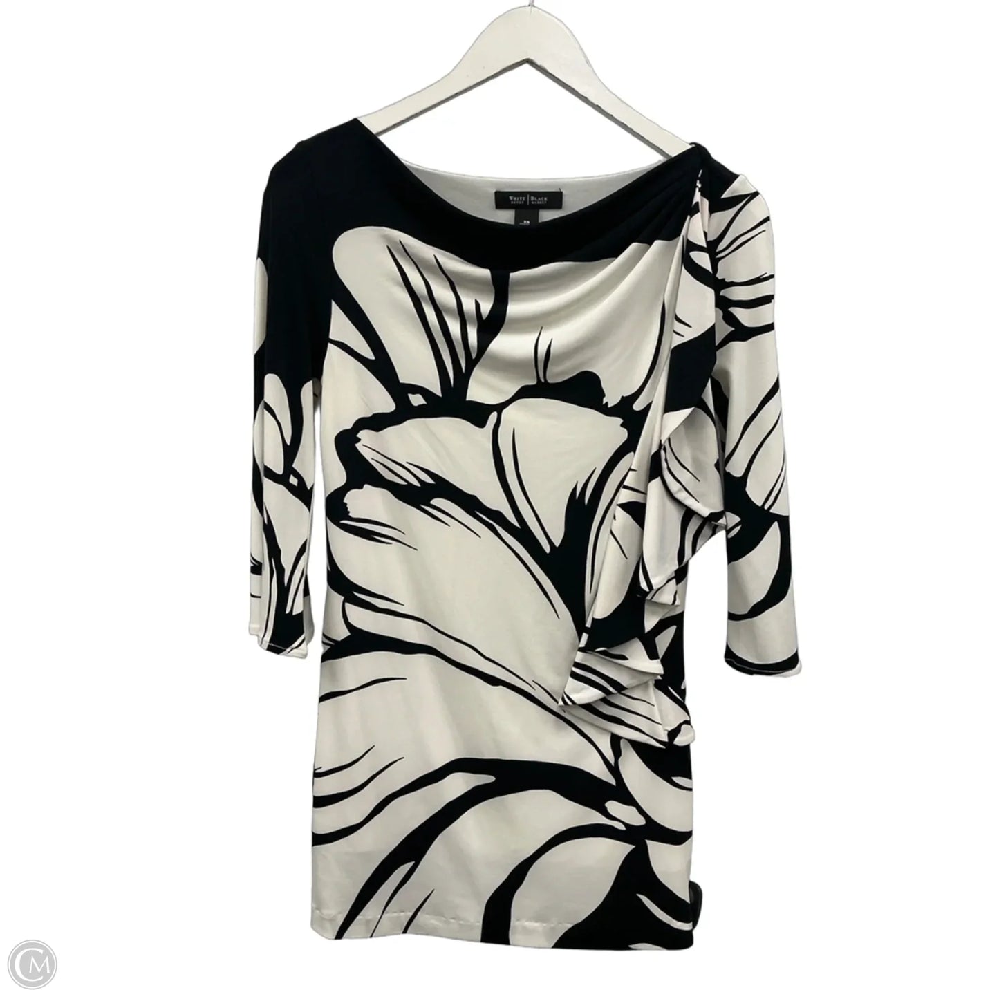 Tunic Short Sleeve By White House Black Market In Black & White, Size: Xs