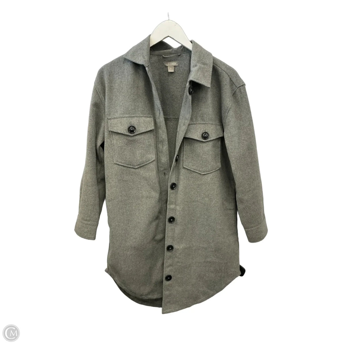 Jacket Shirt By Falls Creek In Grey, Size: S