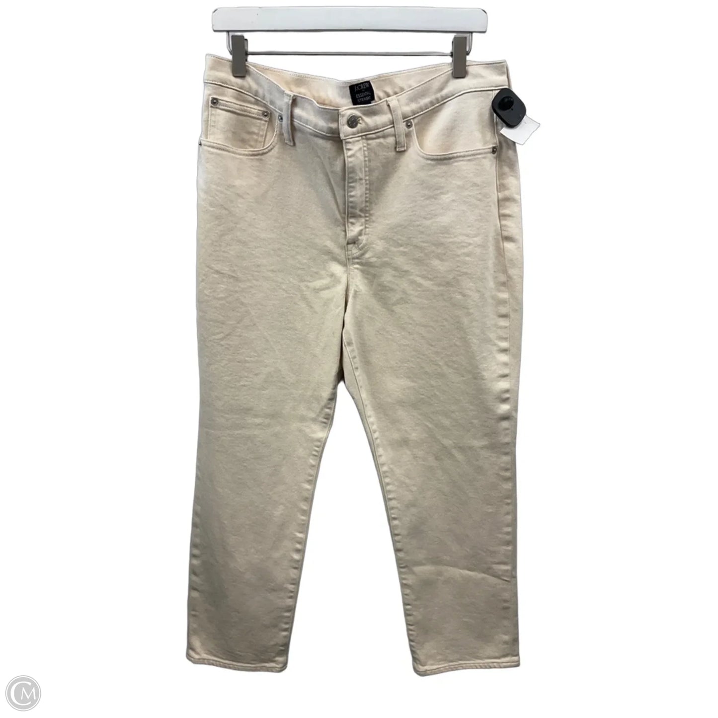 Jeans Straight By J. Crew In Cream Denim, Size: 12