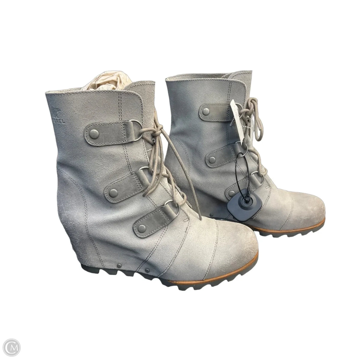 Boots Ankle Heels By Sorel In Grey, Size: 9