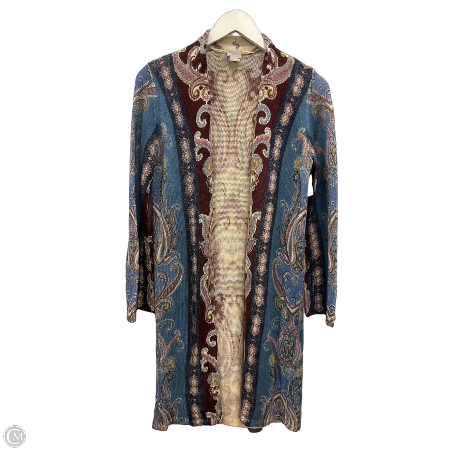 Cardigan By Chicos In Blue & Brown, Size: S