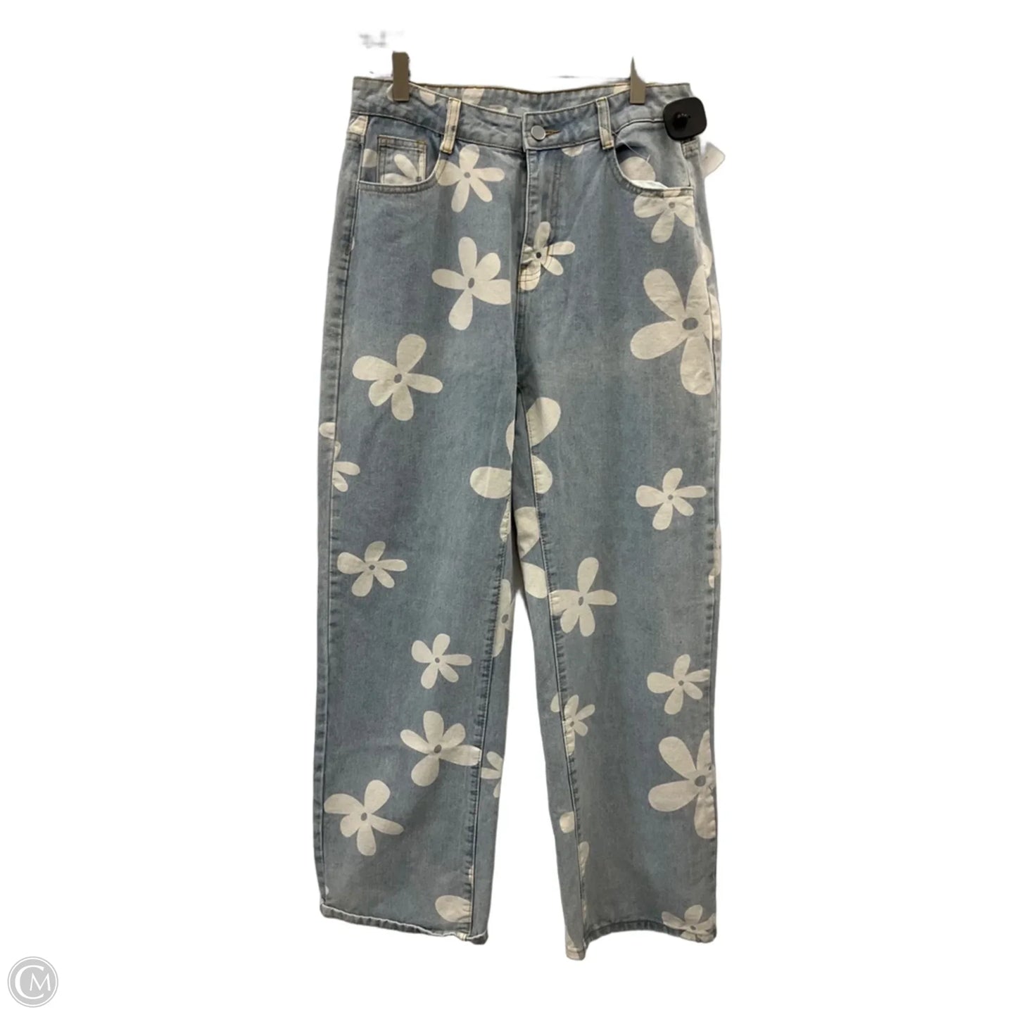 Jeans Wide Leg By Shein In Blue Denim, Size: 12
