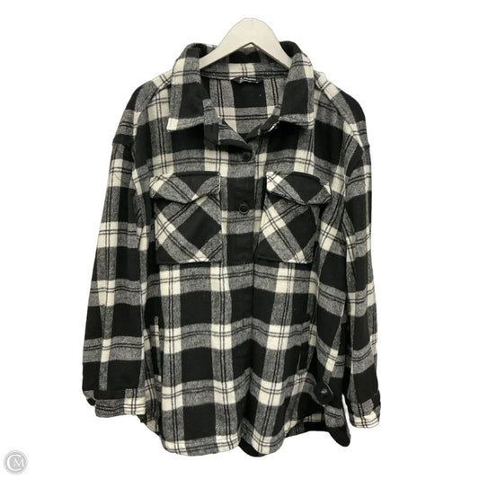 Jacket Shirt By Members Mark In Black & White, Size: Xxl