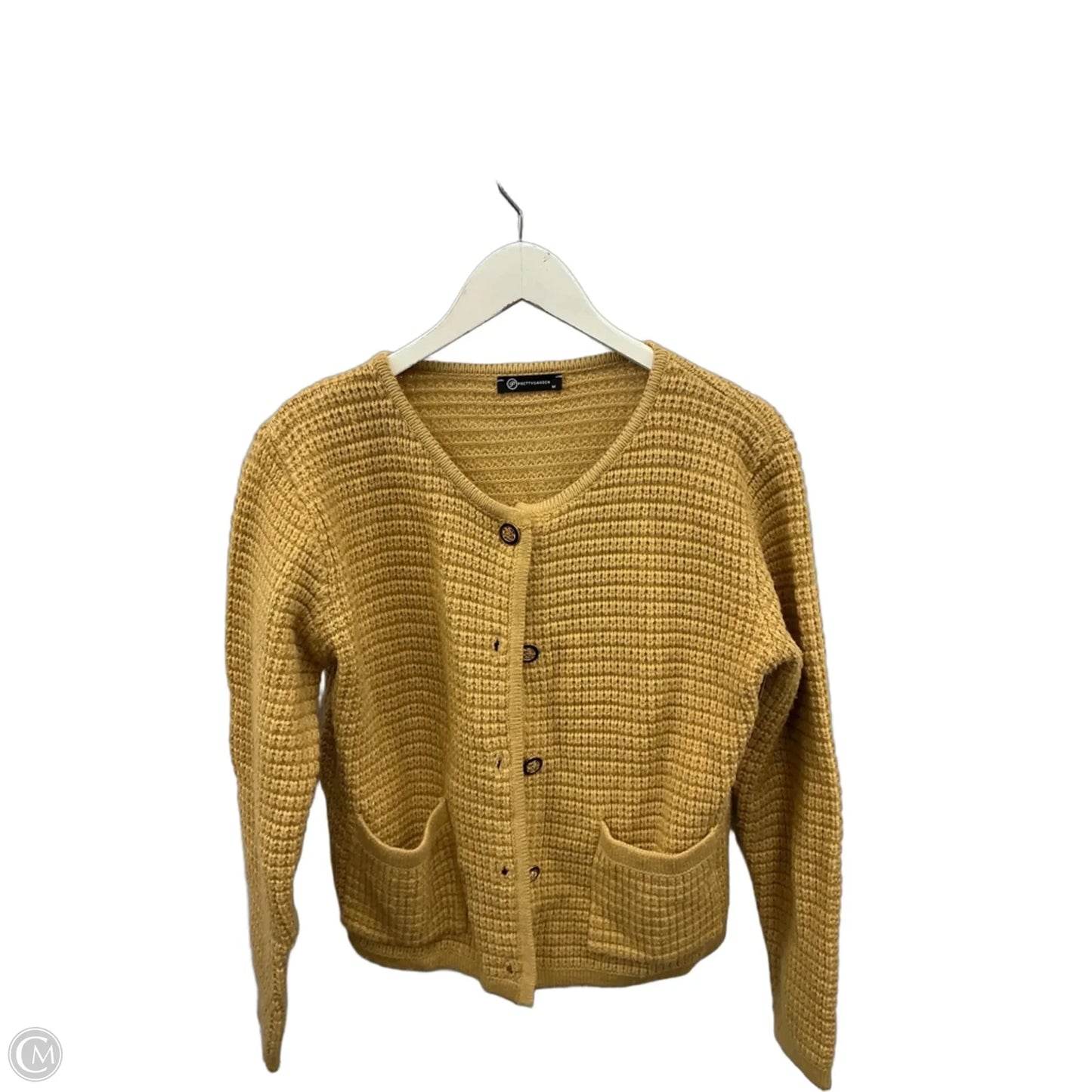 Sweater Cardigan By Prettygarden In Gold, Size: M