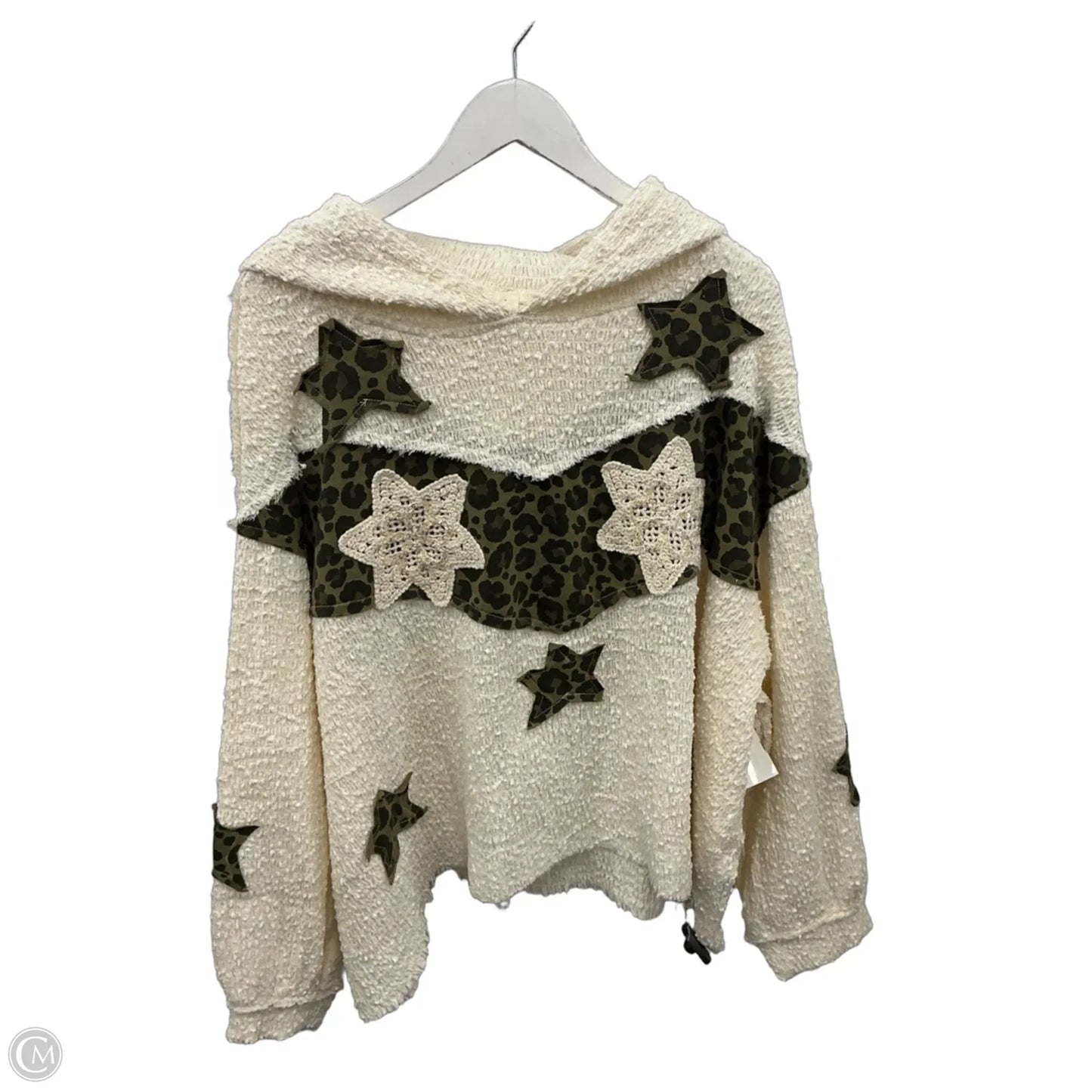 Top Long Sleeve By Pol In White, Size: L