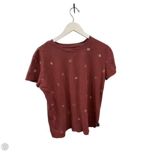 Top Short Sleeve By Maurices In Maroon, Size: L
