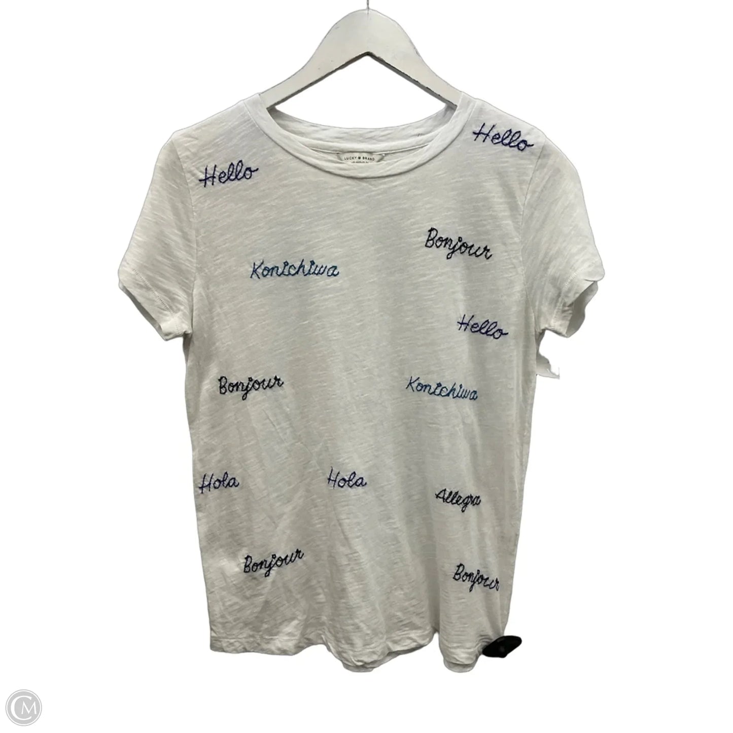 Top Short Sleeve By Lucky Brand In White, Size: S
