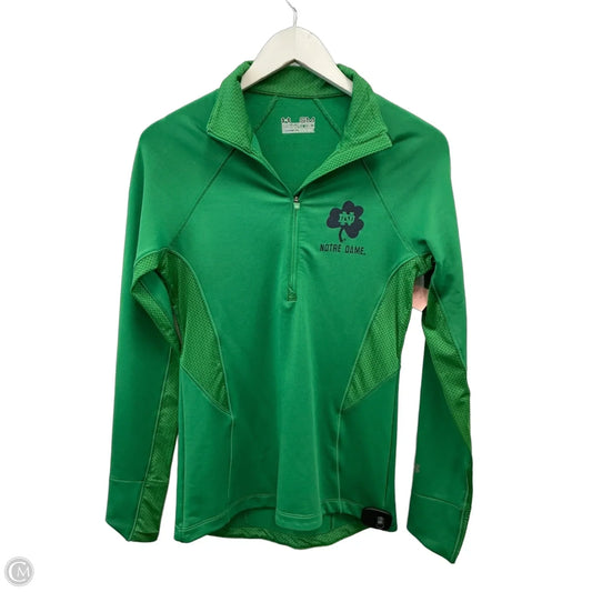 Athletic Top Long Sleeve Collar By Under Armour In Green, Size: S