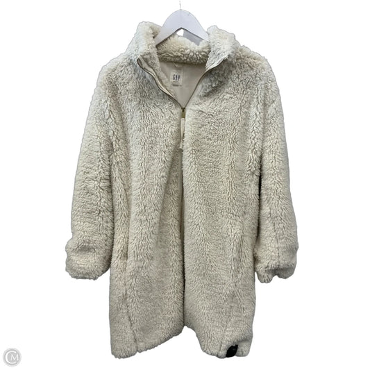 Coat Faux Fur & Sherpa By Gap In Cream, Size: M