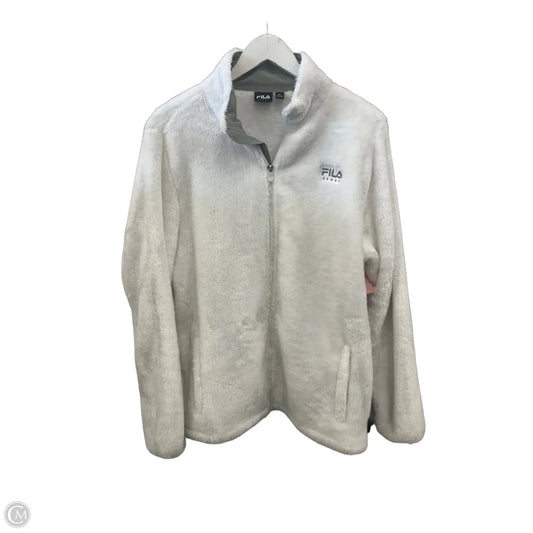 Athletic Jacket By Fila In White, Size: Xl