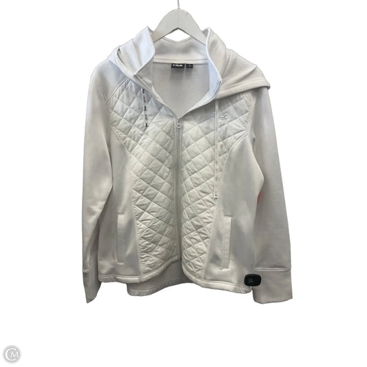 Athletic Jacket By Fila In White, Size: Xl