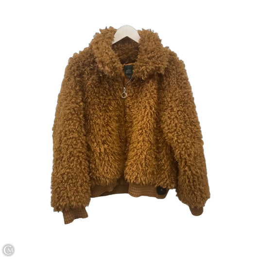 Jacket Faux Fur & Sherpa By Wild Fable In Gold, Size: Xl