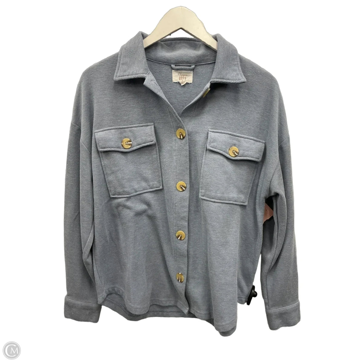 Jacket Shirt By Hippie Rose In Blue, Size: S