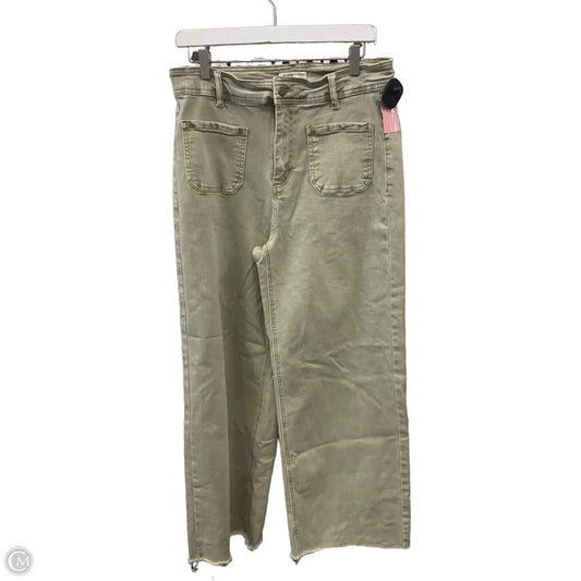 Jeans Wide Leg By Oat In Green Denim, Size: 12