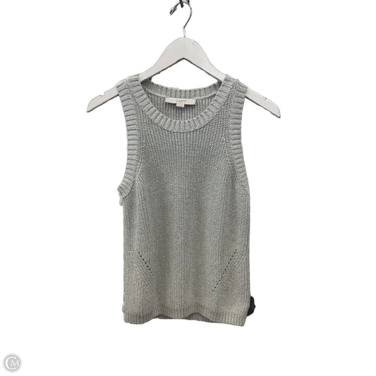 Top Sleeveless By Loft In Silver, Size: M