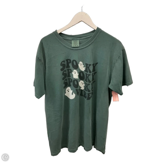 Top Short Sleeve By Comfort Colors In Green, Size: L