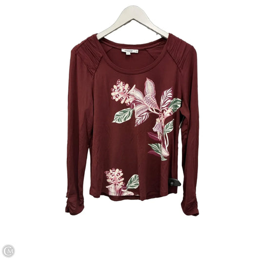 Top Long Sleeve By Chicos In Maroon, Size: M
