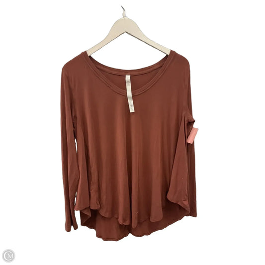 Athletic Top Long Sleeve Crewneck By Lululemon In Brown, Size: S