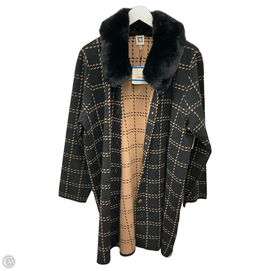 Sweater Cardigan By Anne Klein In Tan, Size: Xl