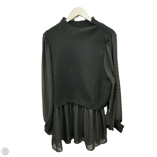Tunic Long Sleeve By Eloquii In Black, Size: 2x