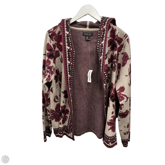 Sweater Cardigan By Rachel Zoe In Maroon, Size: Xl