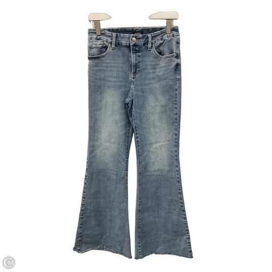 Jeans Flared By Express In Blue Denim, Size: 4
