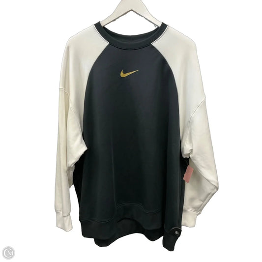 Athletic Sweatshirt Crewneck By Nike Apparel In Black & White, Size: Xxl