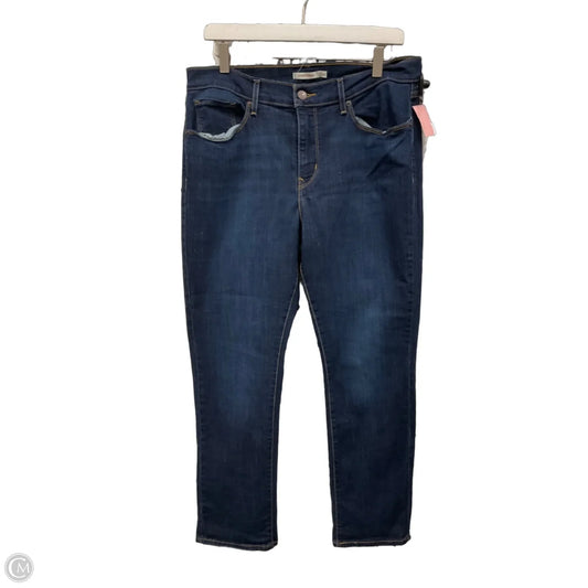 Jeans Straight By Levis In Blue Denim, Size: 14