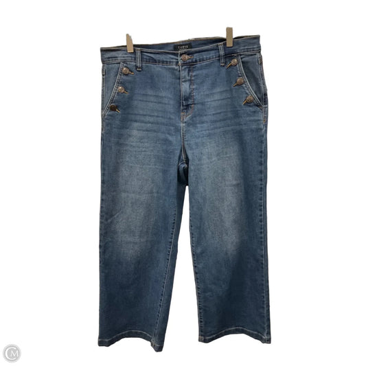 Jeans Wide Leg By Curve Appeal In Blue Denim, Size: 14