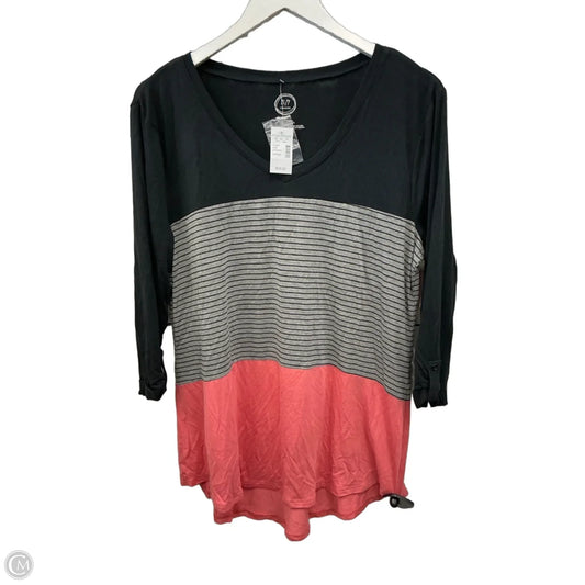 Top 3/4 Sleeve By Maurices In Black, Size: L