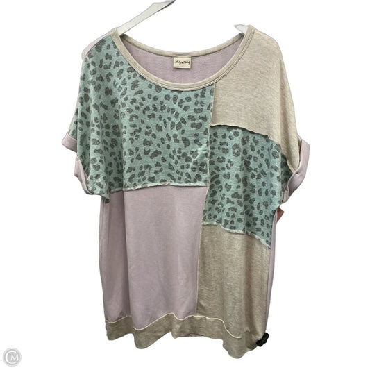 Top Short Sleeve By Lovely Melody In Purple, Size: 1x