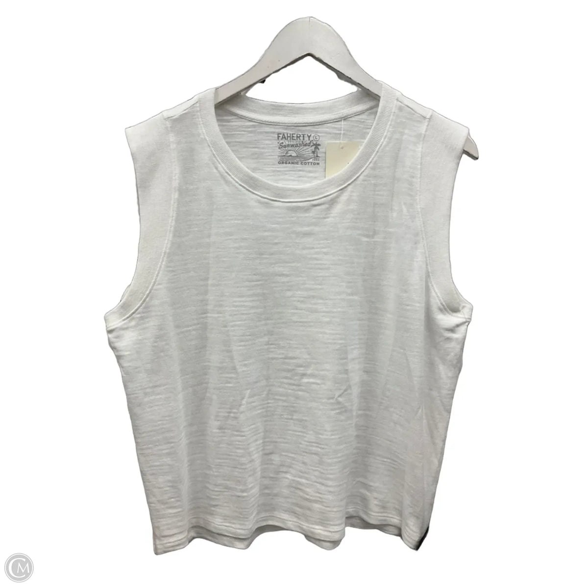 Top Sleeveless By Faherty In White, Size: L