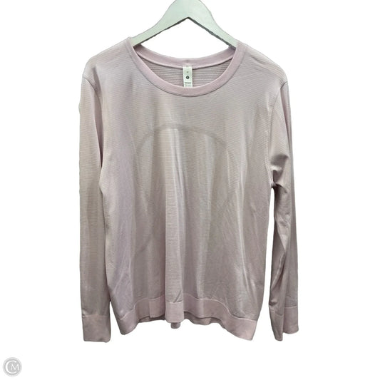 Athletic Top Long Sleeve Crewneck By Lululemon In Pink, Size: 12