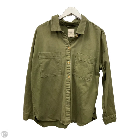 Jacket Shirt By Thread And Supply In Green, Size: L
