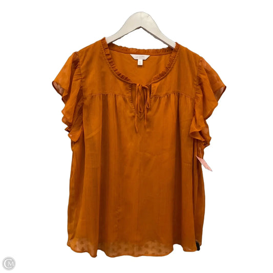 Top Short Sleeve By Lc Lauren Conrad In Orange, Size: Xl