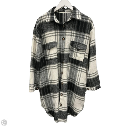 Jacket Shirt By Clothes Mentor In Black & White, Size: L