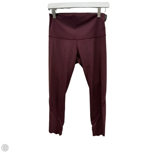 Athletic Leggings By Lululemon In Maroon, Size: 8