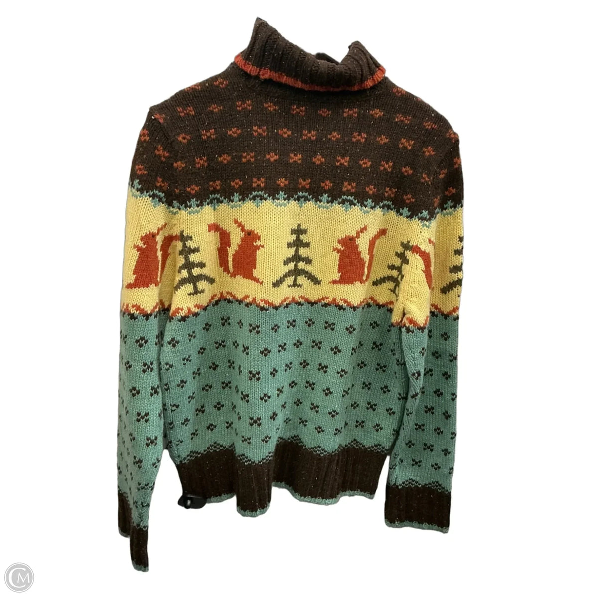 Sweater By Moda Intl In Brown, Size: Xl