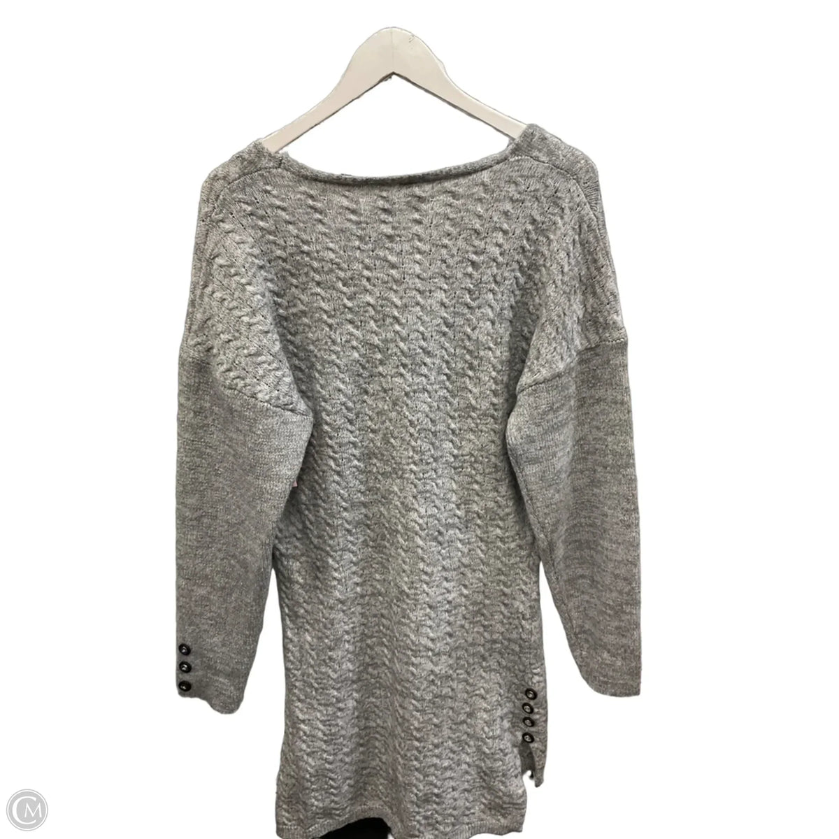 Tunic Long Sleeve By Clothes Mentor In Grey, Size: M