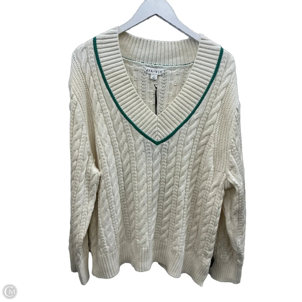 Sweater By Ava & Viv In Cream, Size: 1x
